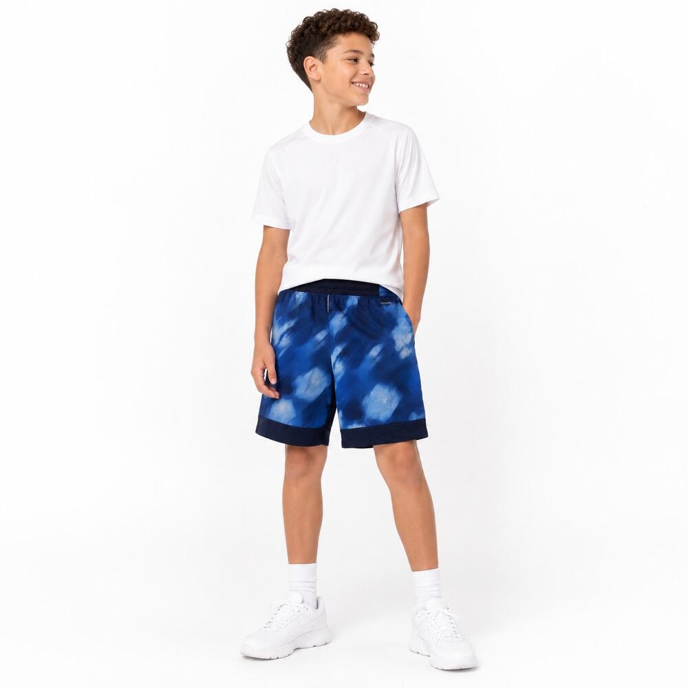 Athletic Works Boys Blue Tie Dye Performance Shorts Size Large 10-12 EUC